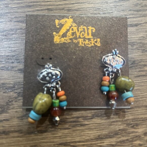 New Zevar By Treska Beads Drop Dangle Earrings Gift Women Party Holiday Jewelry - Picture 1 of 4